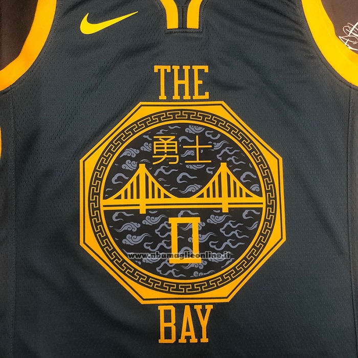 Maglia Golden State Warriors Gary Payton II #0 Citta 2018-19 Blu